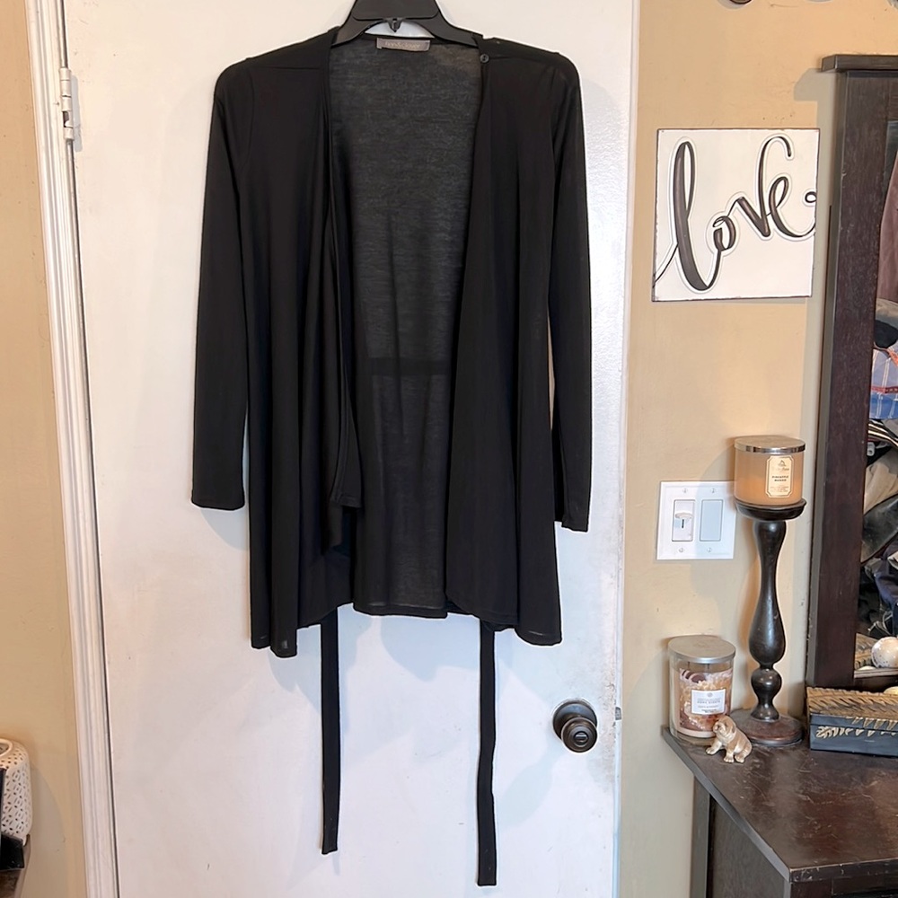 EUC Finn And Clover Black belted cardigan